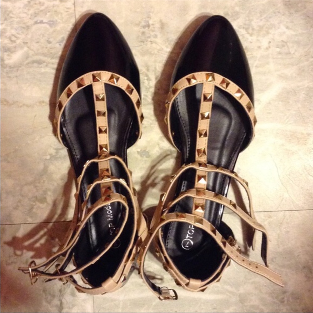 Rockstud flats. Never worn